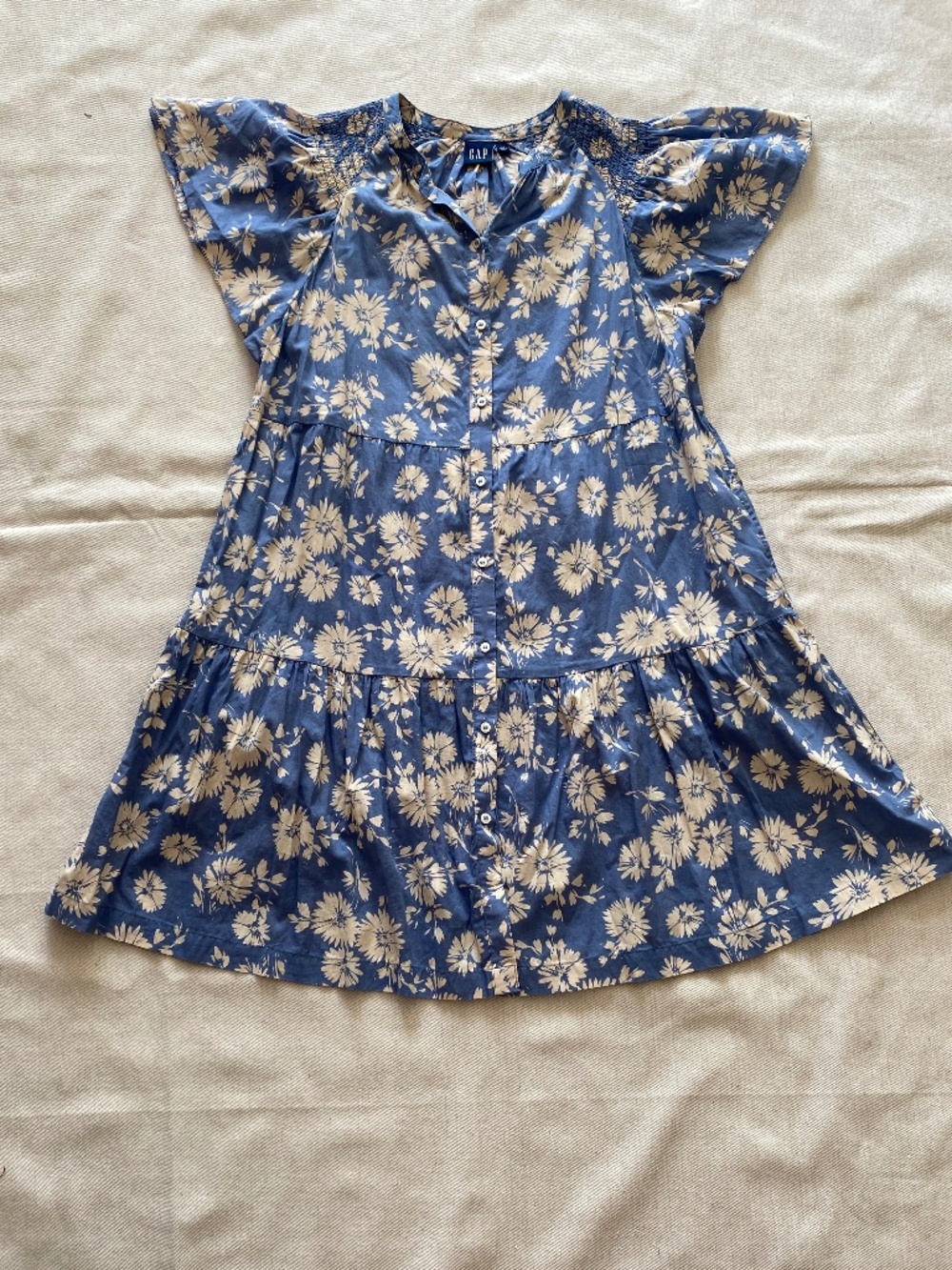 Gap Floral Tiered Cotton Dress Size L